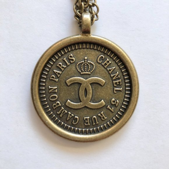 CHANEL Jewelry - AUTHENTIC Chanel Vintage Brass Coin Pendant